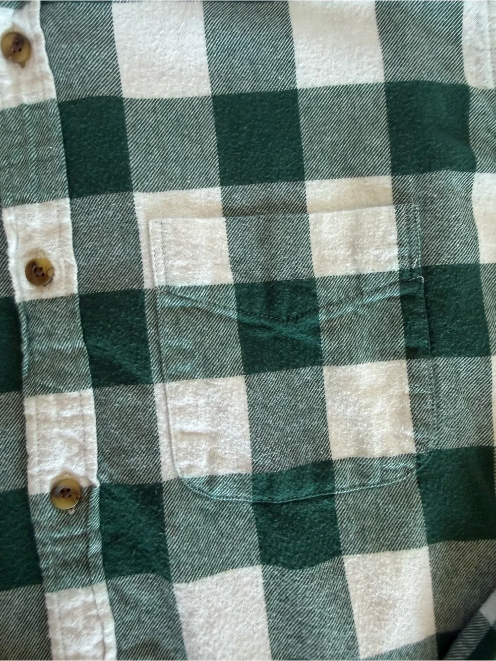 J. Crew Green and Cream Large-Check Button-Down Shirt